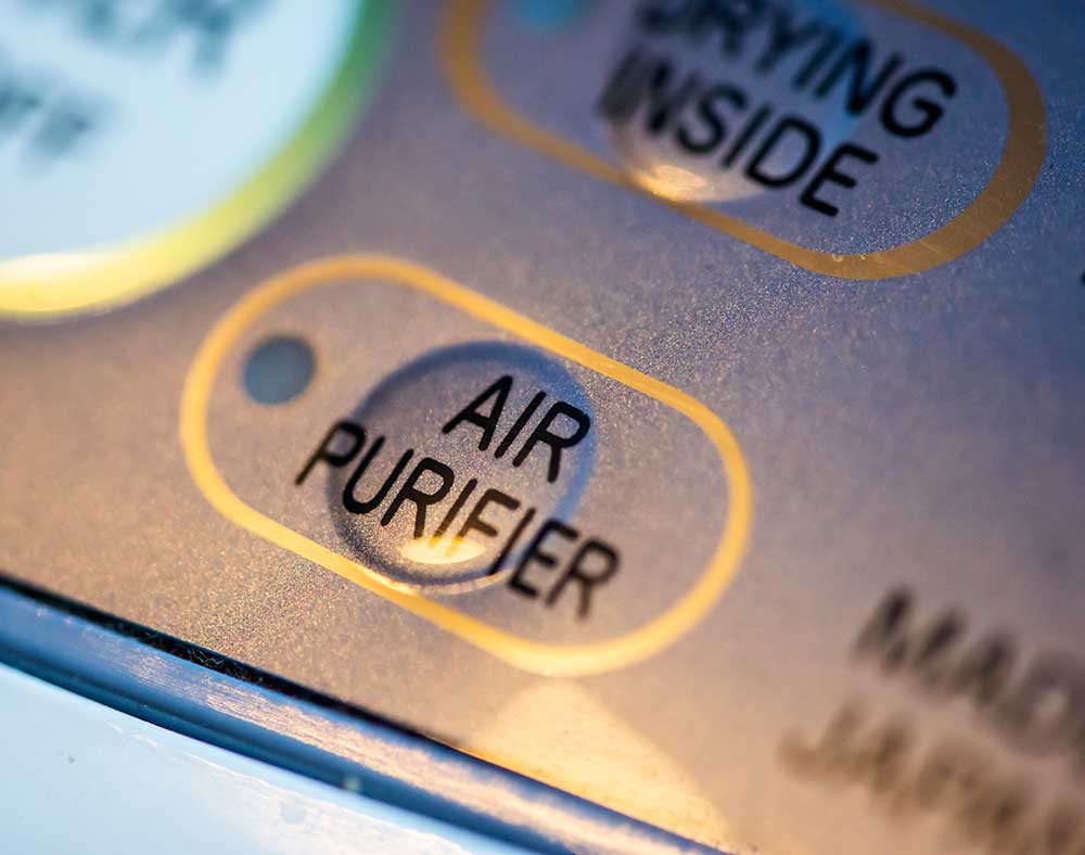 up close image of an air purifier